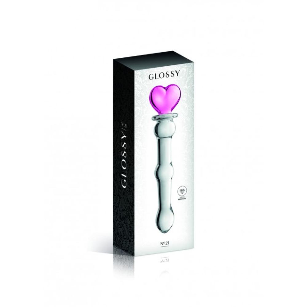 Gode en verre Glossy Coeur
