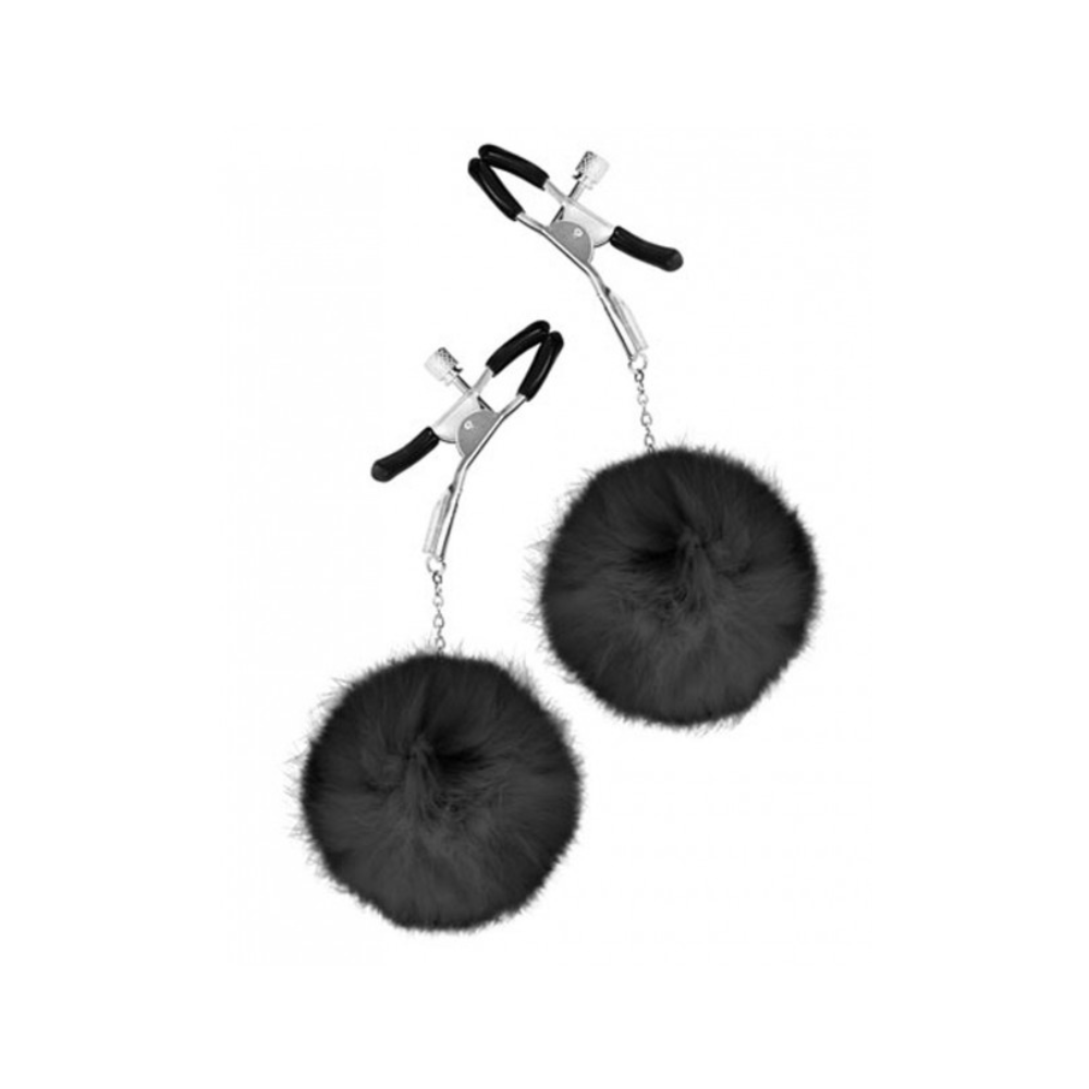 Pinces à seins avec pompons