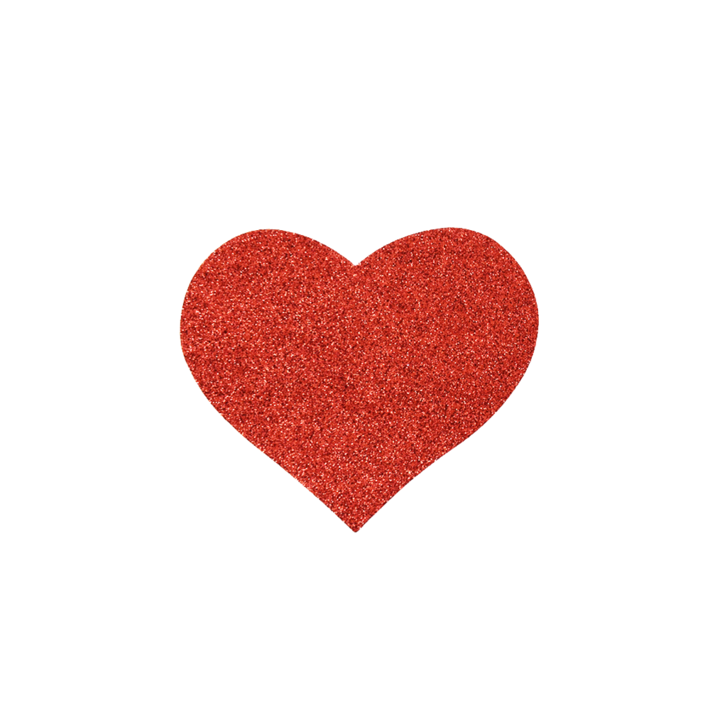 Paire de cache tétons adhésifs coeur pailleté