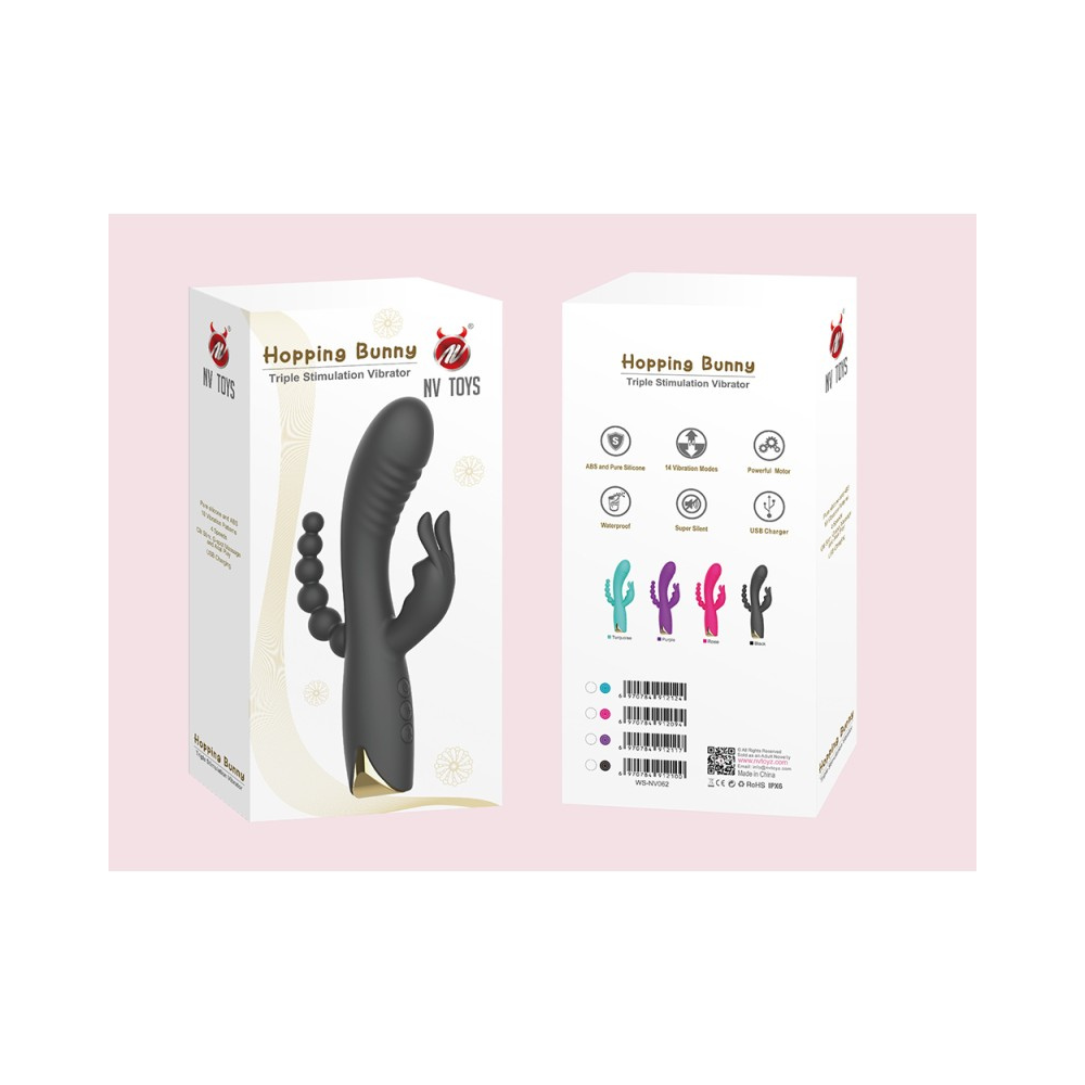 Vibromasseur triple stimulation