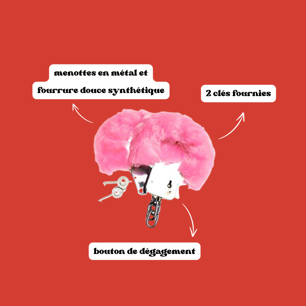 Menottes en métal et fourrure
