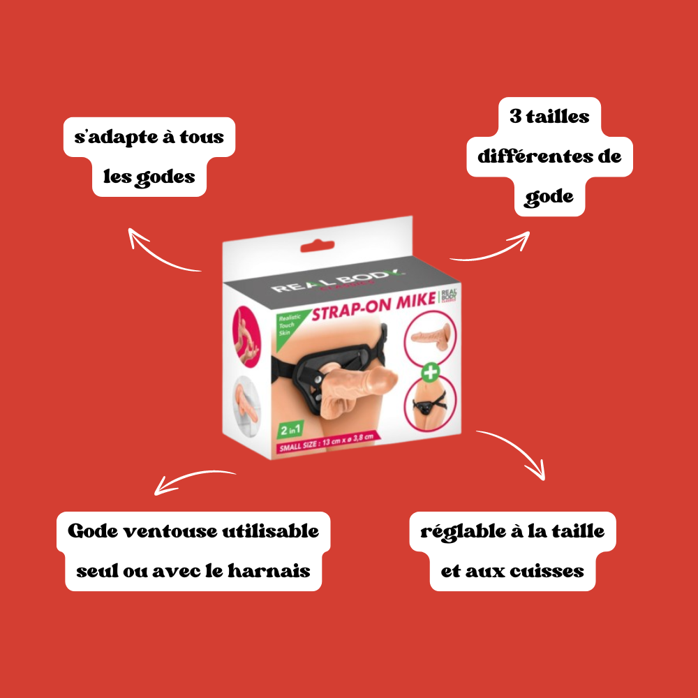 Gode ceinture interchangeable 2 en 1
