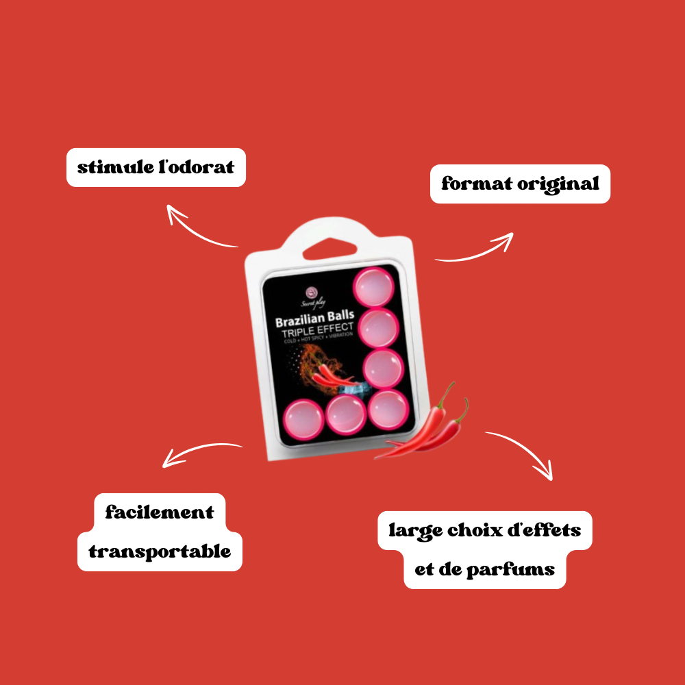 6 boules de massage brésiliennes