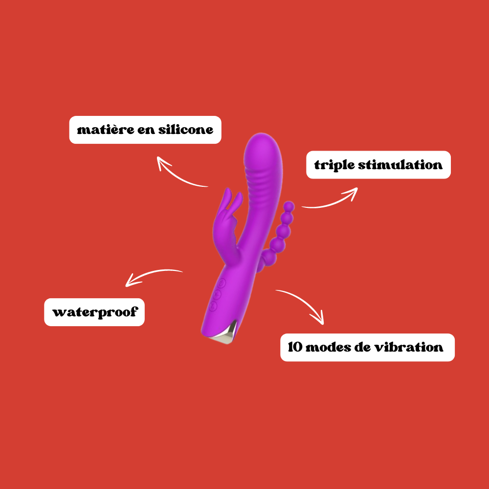Vibromasseur triple stimulation