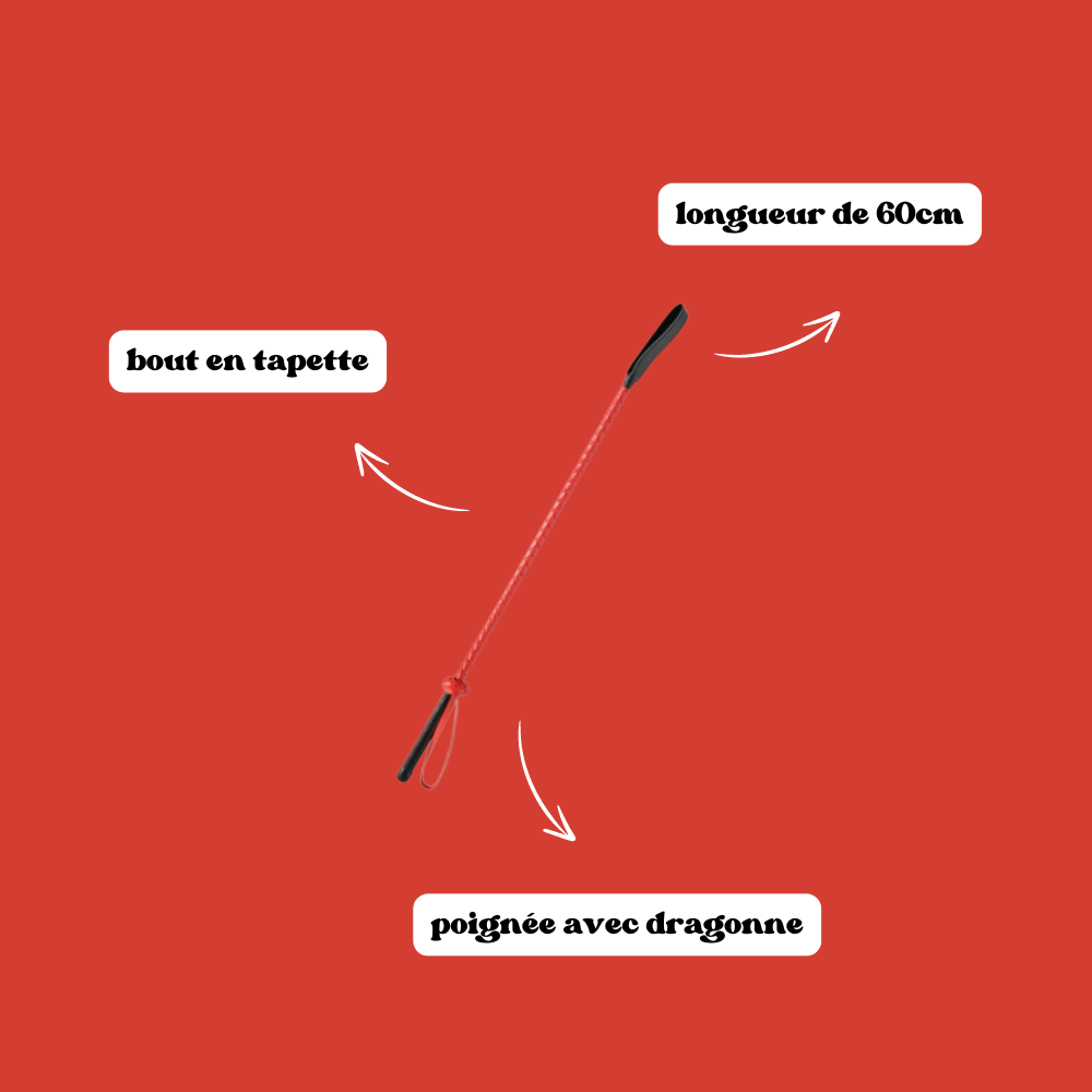 Cravache rigide rouge