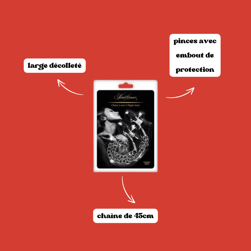 Chaîne pinces à seins avec embouts de protection