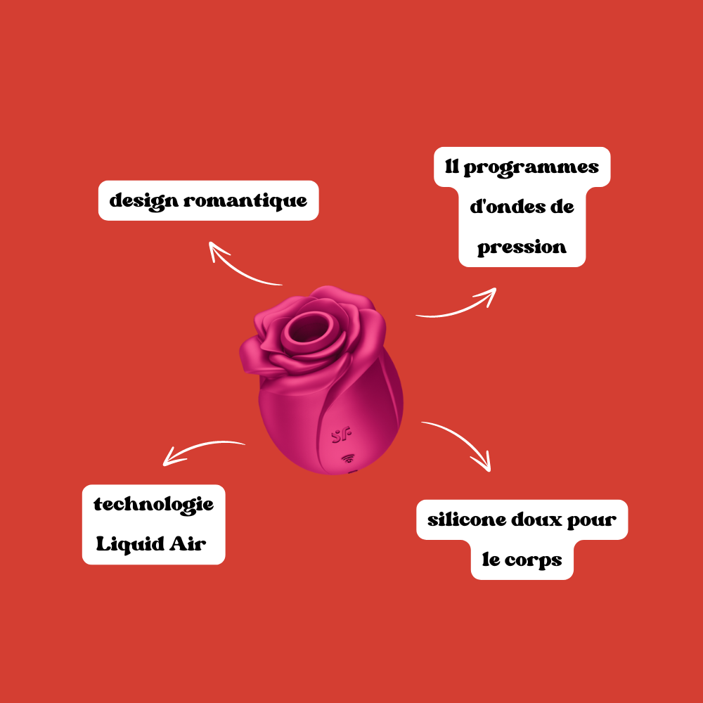 Stimulateur clitoridien rose par ondes de pression