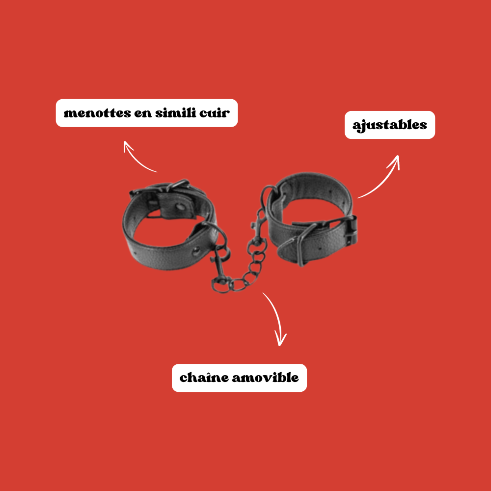 Menottes ajustables en simili cuir