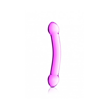 Double gode en verre rose