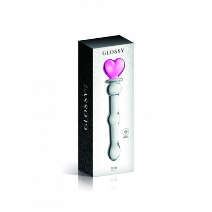 Gode en verre Glossy Coeur