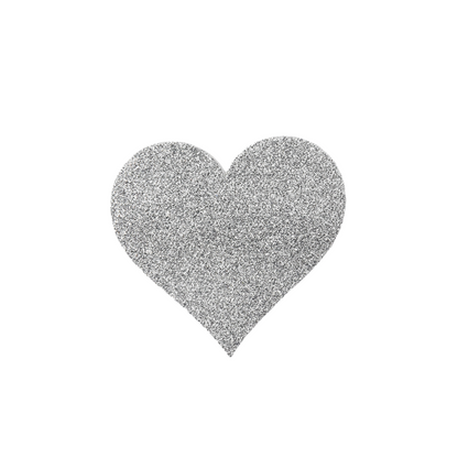 Paire de cache tétons adhésifs coeur pailleté