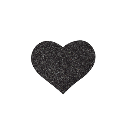Paire de cache tétons adhésifs coeur pailleté