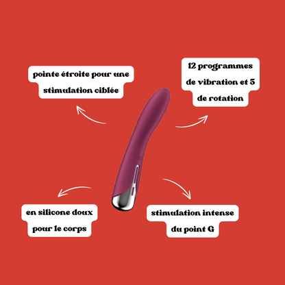 Vibromasseur tête rotative point G