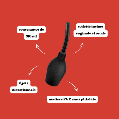Poire à lavement avec 8 jets directionnels